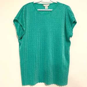 Allison Daley Green Short Sleeve Blouse size 2X